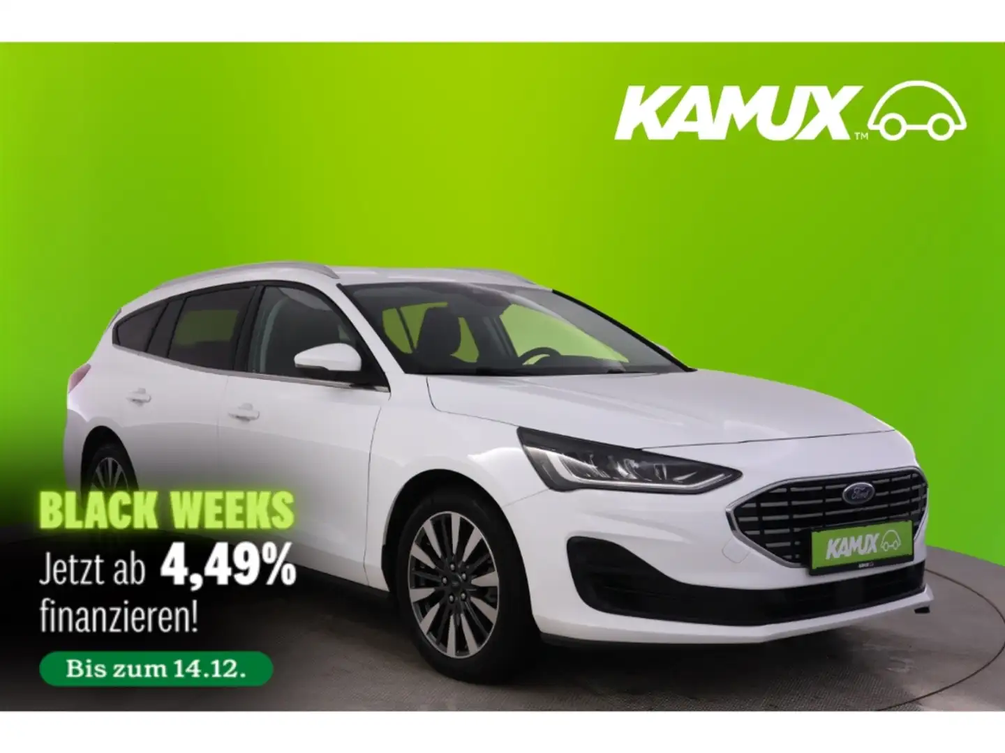 Ford Focus 1.0EB Turnier Titanium+LED+NAVI+KAMERA+PDC Weiß - 1