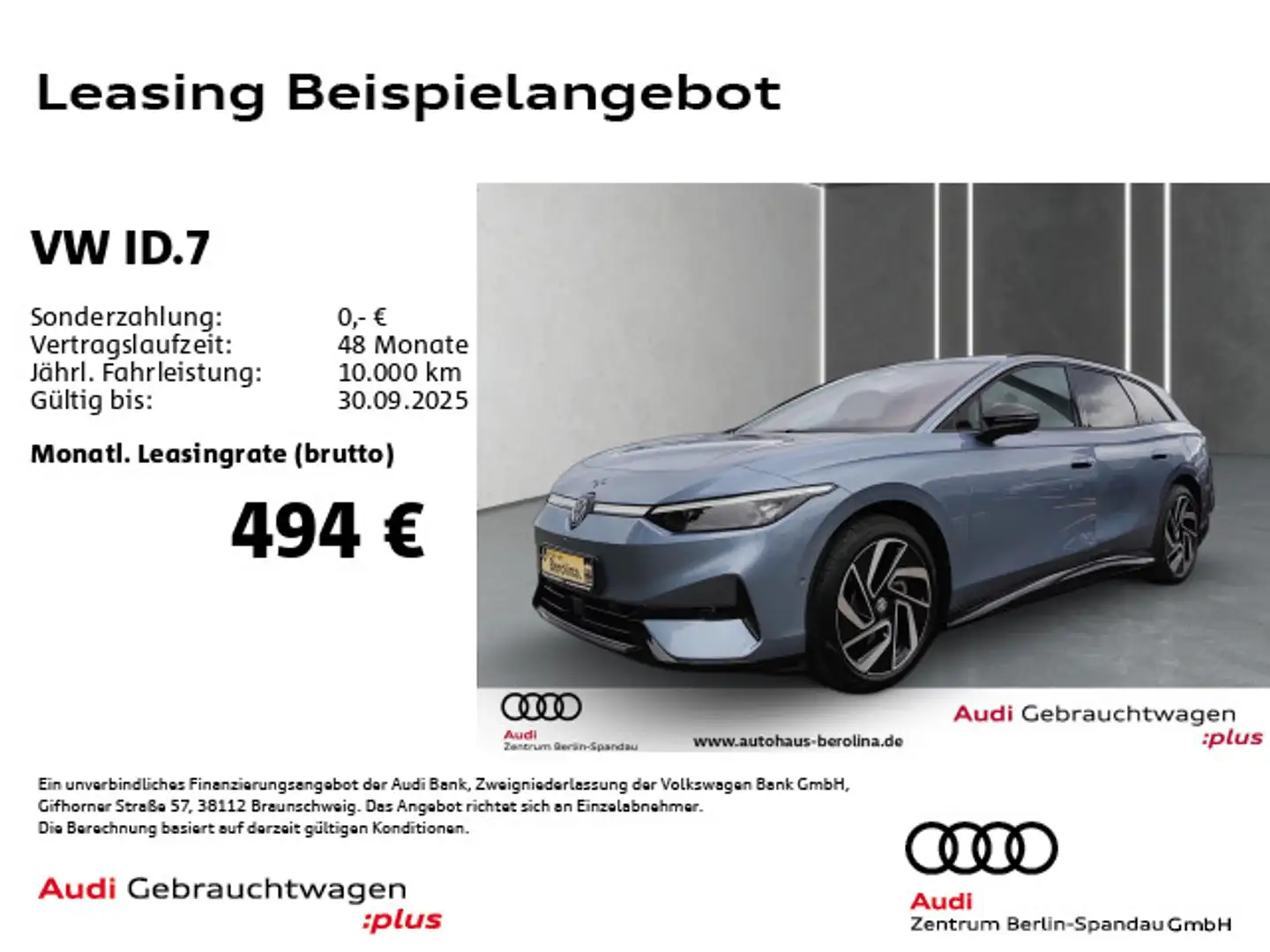 Volkswagen ID.7 Tourer Pro *AHK*R-CAM*WärmeP*MATRIX* Синій - 1