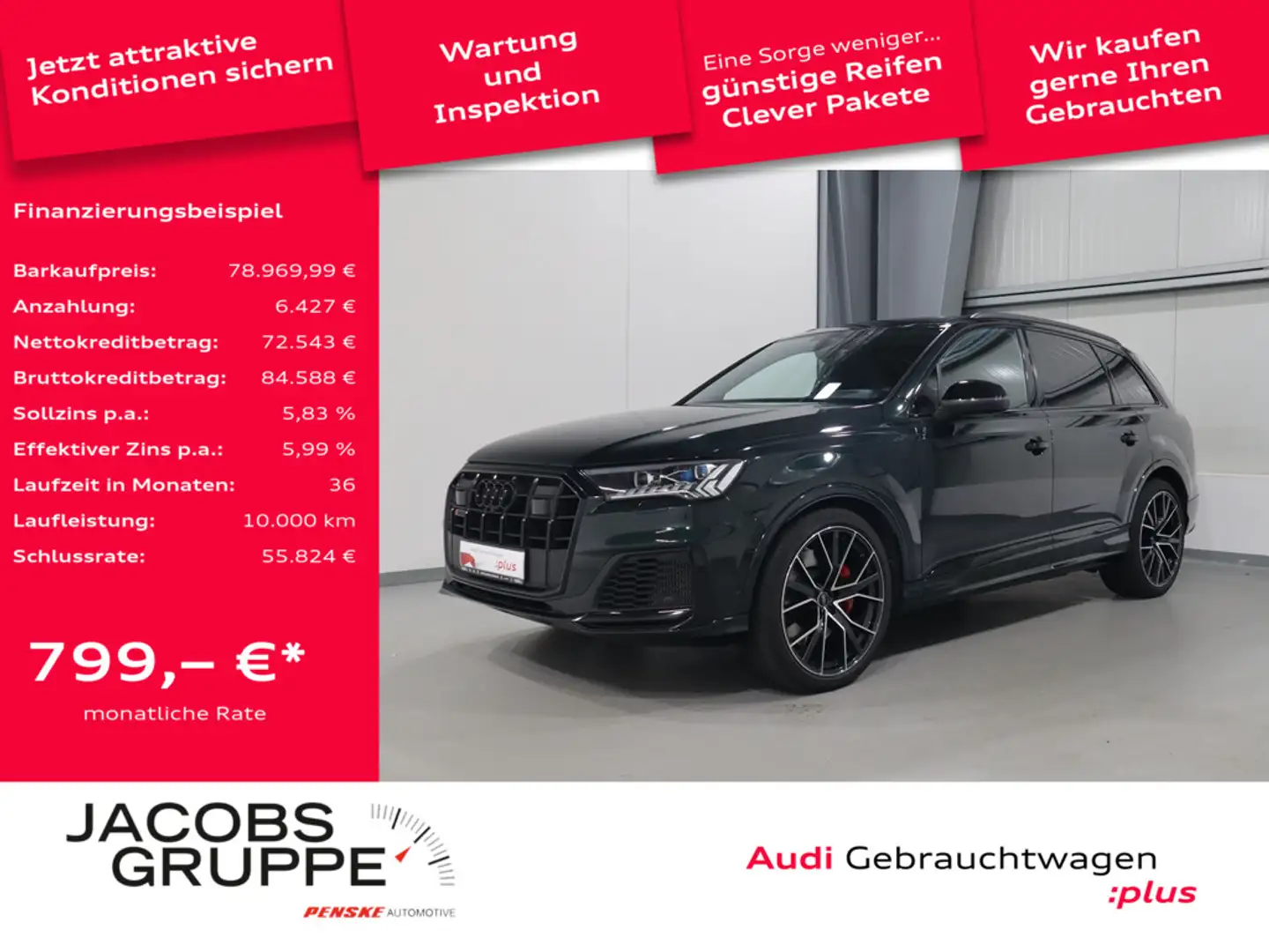Audi SQ7 4.0 TFSI quattro competition plus B&O*Pano*Matrix * Grün - 1