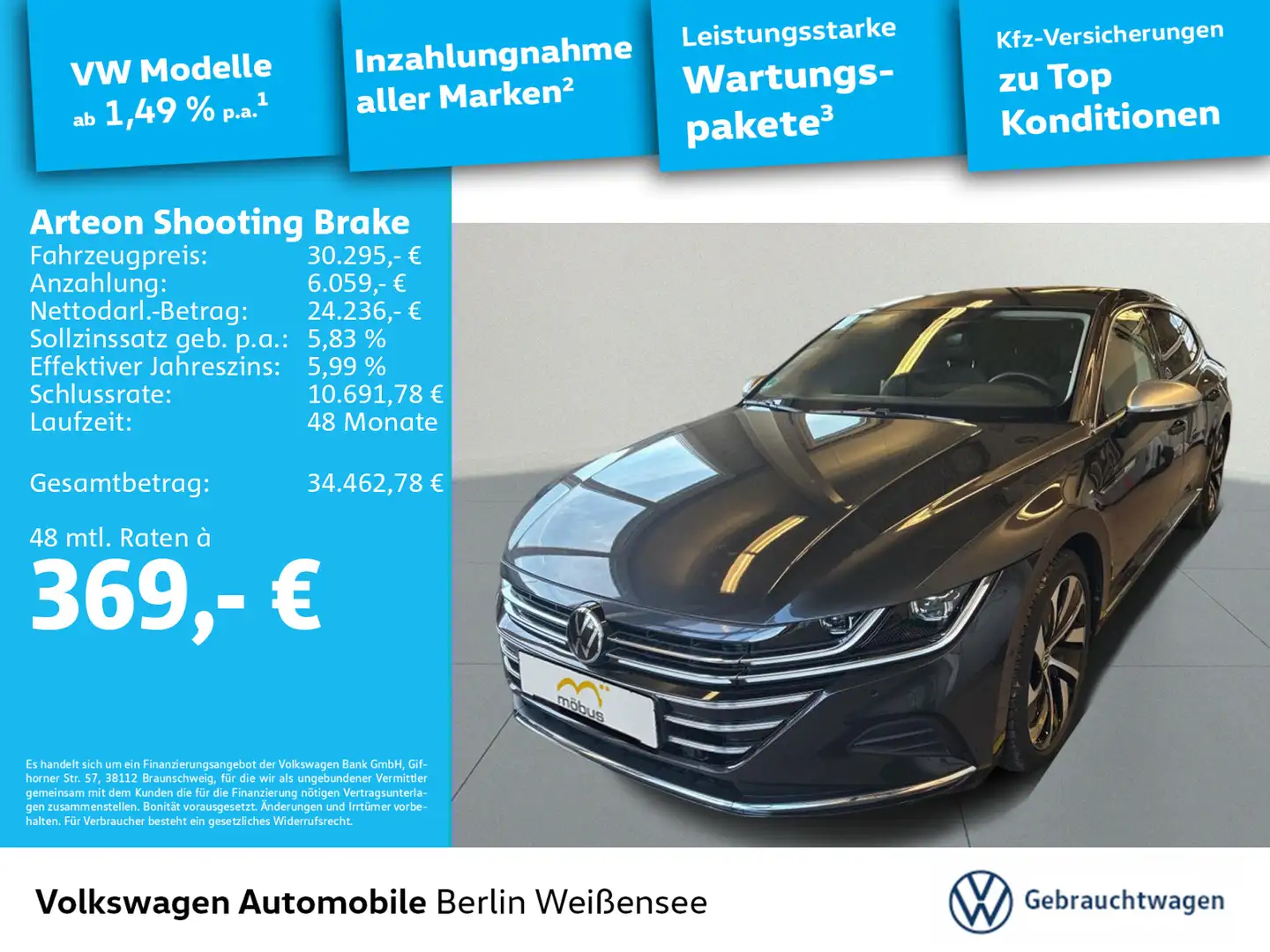 Volkswagen Arteon 2.0 TSI Elegance *DSG*APP* Grau - 1