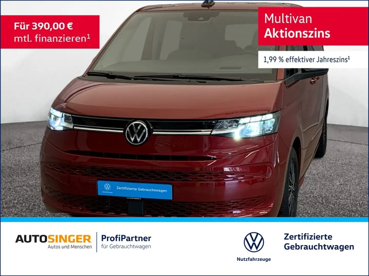 Volkswagen T7 Multivan 2.0 TSI Lang 7S *STDHZ*AHK*ACC*DCC* Rot - 1