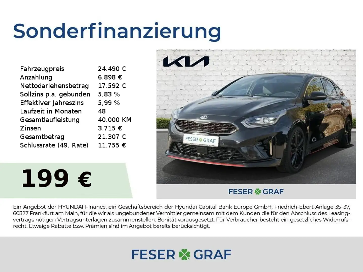 Kia ProCeed / pro_cee'd 1.6T DCT7 GT NAVI KOMFORT KLIMA UVM. Negro - 1