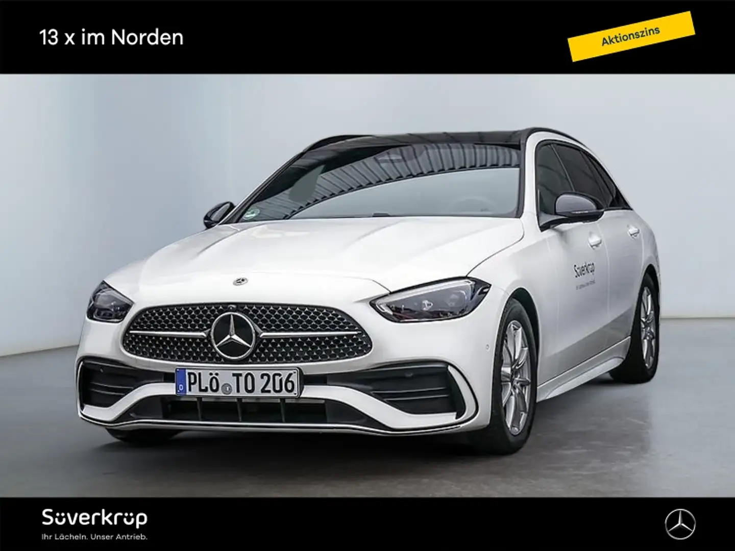 Mercedes-Benz C 200 d T AMG NIGHT SPUR PANO AHK DISTR 360 PDC Weiß - 2