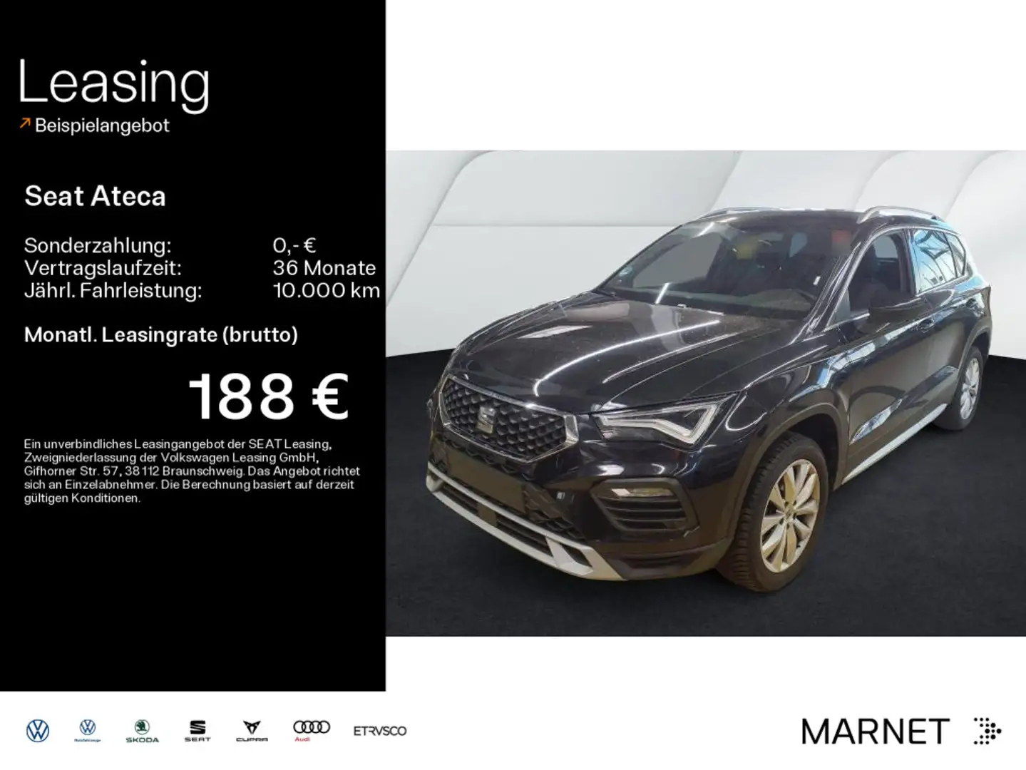 SEAT Ateca X-PERIENCE 1.5 TSI DSG* Navi*Kamera*El. He Schwarz - 1