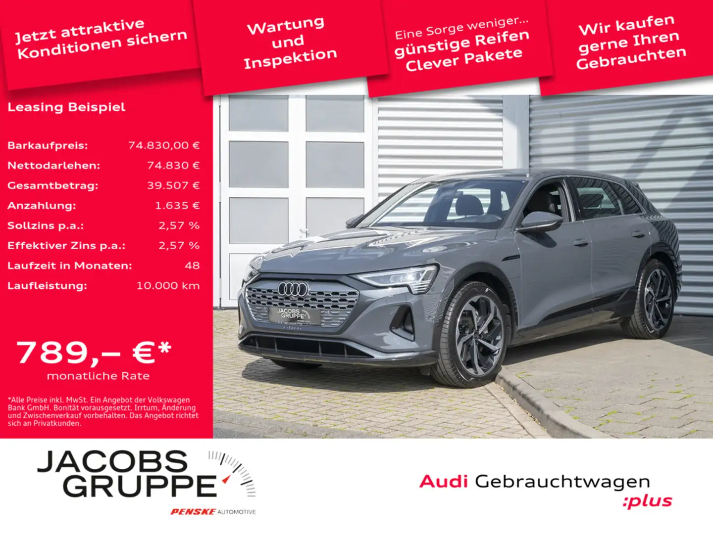 Audi Q8 advanced 55 e-tron quattro MATRIX*HUD*360°K*AHK*LF Grau - 1