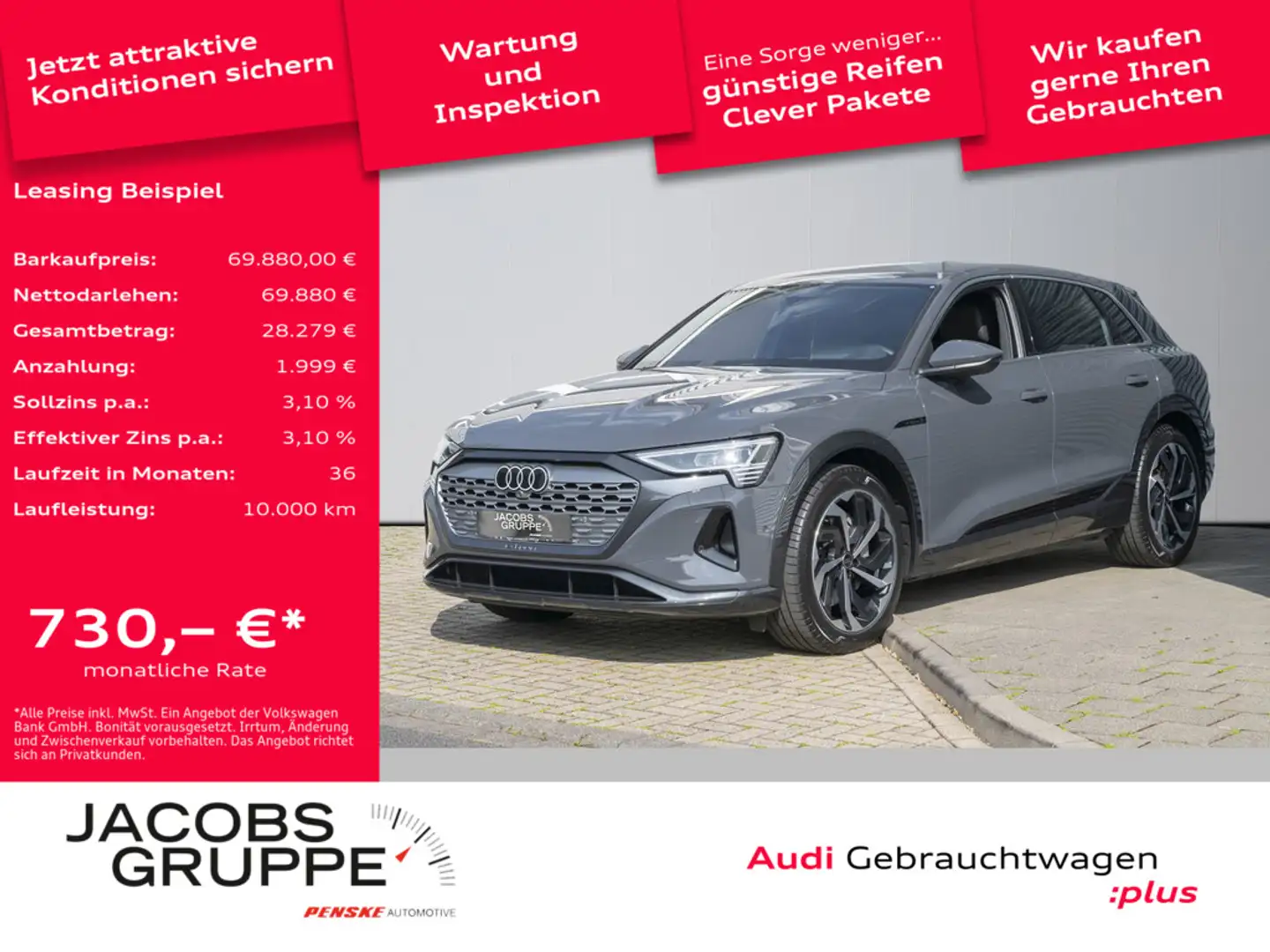 Audi Q8 advanced 55 e-tron quattro MATRIX*HUD*360°K*AHK*LF Gris - 1