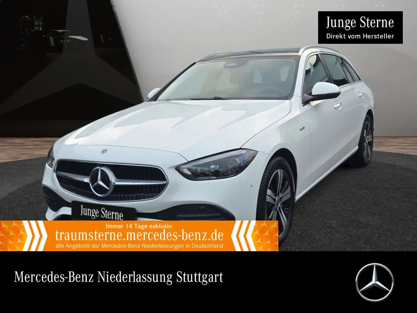 Mercedes-Benz C 300 de T 4M AVANTG+PANO+360+AHK+BURMESTER+TOTW Blanc - 1