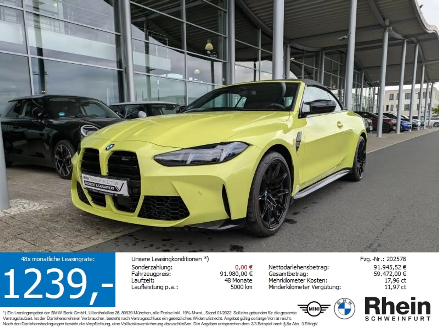 BMW M4 Competition Cabrio mit M xDrive Harm./Kard. Jaune - 1