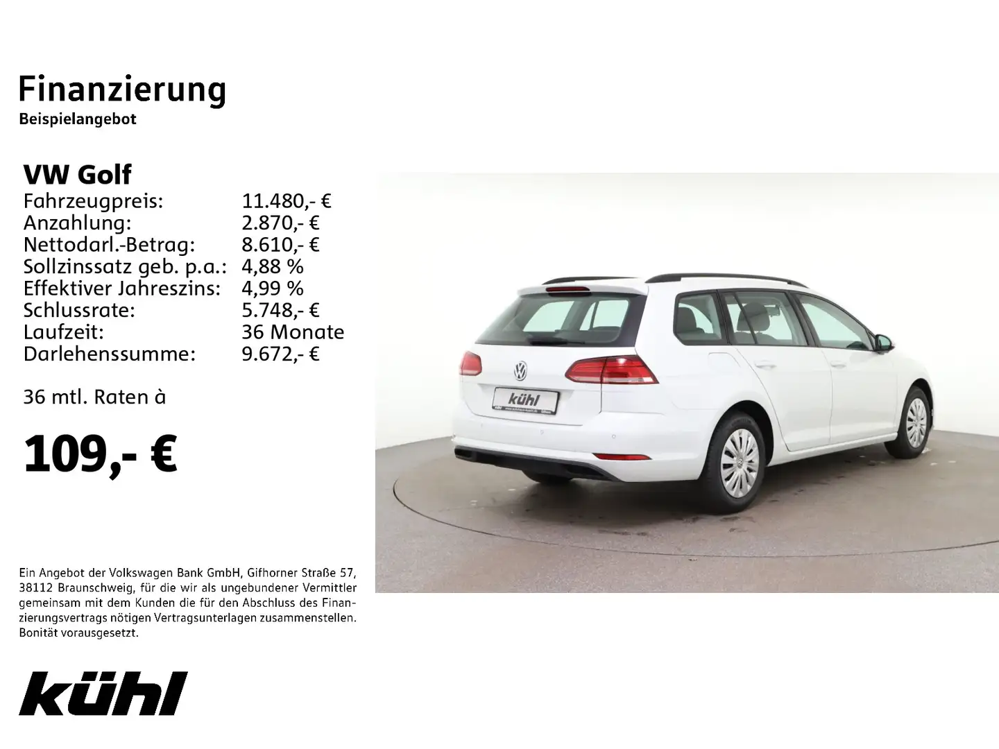 Volkswagen Golf Variant Golf 7 VII Variant 1.0 TSI Trendline AHK App Con White - 2