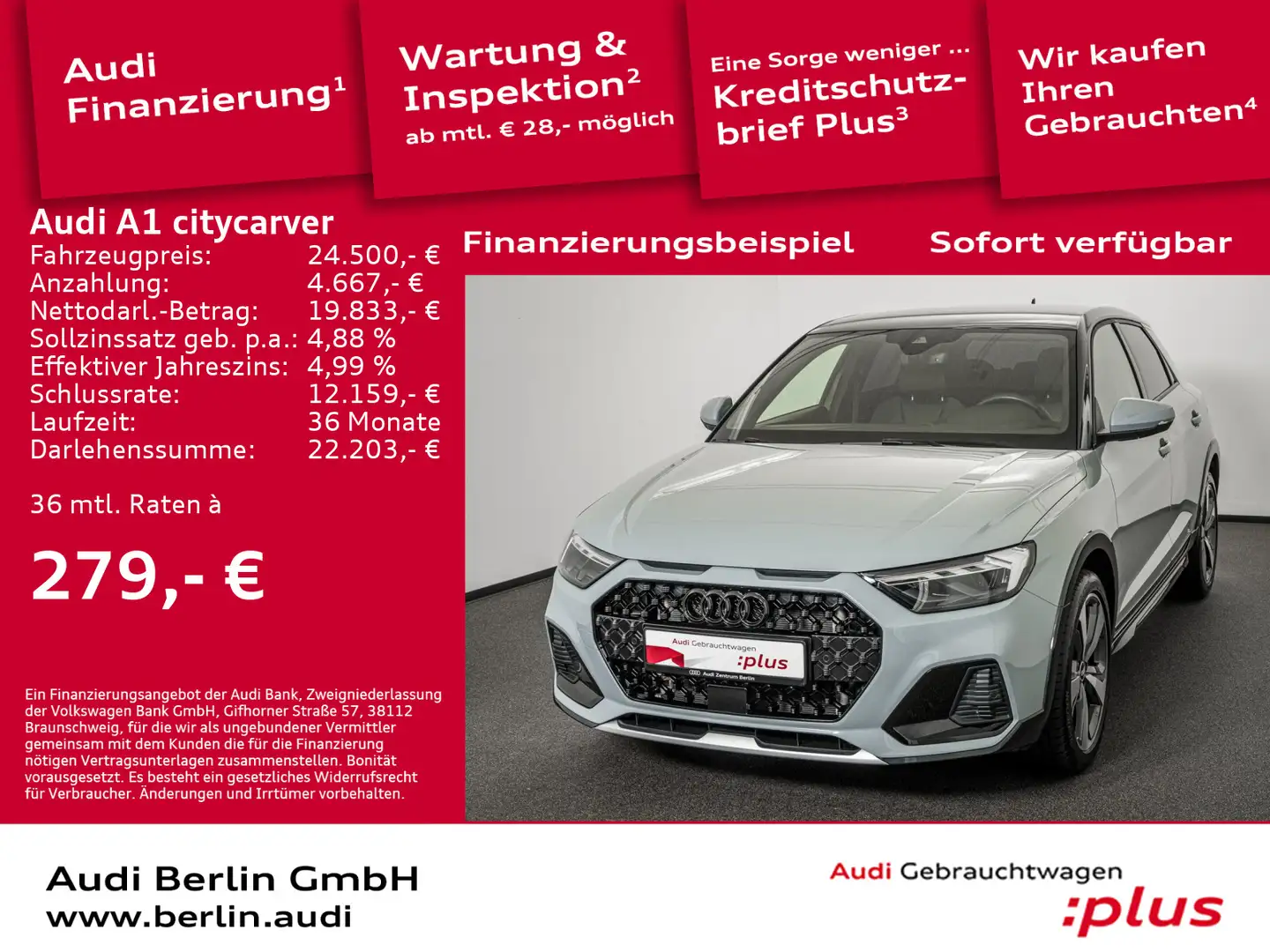 Audi A1 35 TFSI S tr. LED RFK NAVI DAB Grau - 1
