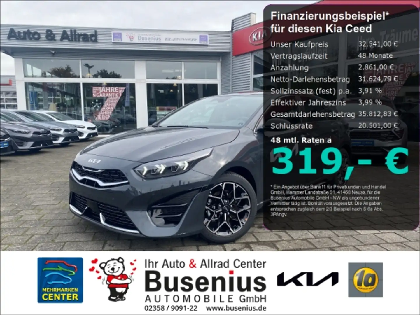 Kia Ceed / cee'd 1.5T-GDI DCT GT-Line+Technologie+PIO Grau - 1