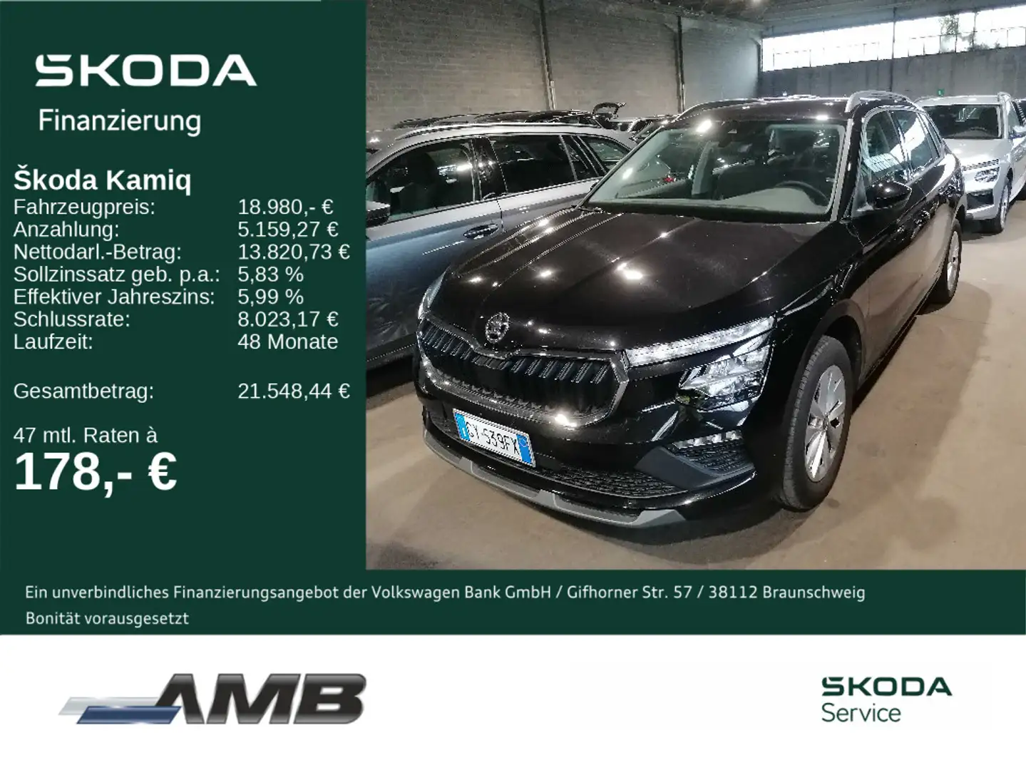 Skoda Kamiq Selection 1.0 TSI LED/Klima/Einparkhilfe Schwarz - 1