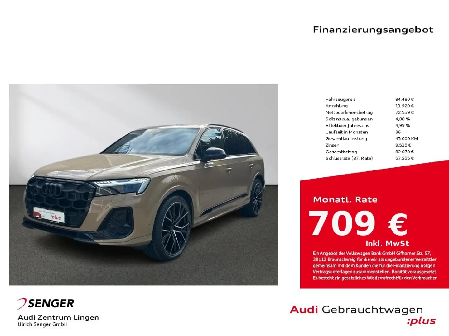 Audi Q7 S line 45 TDI quattro Matrix LED B&O AHK Bronze - 1