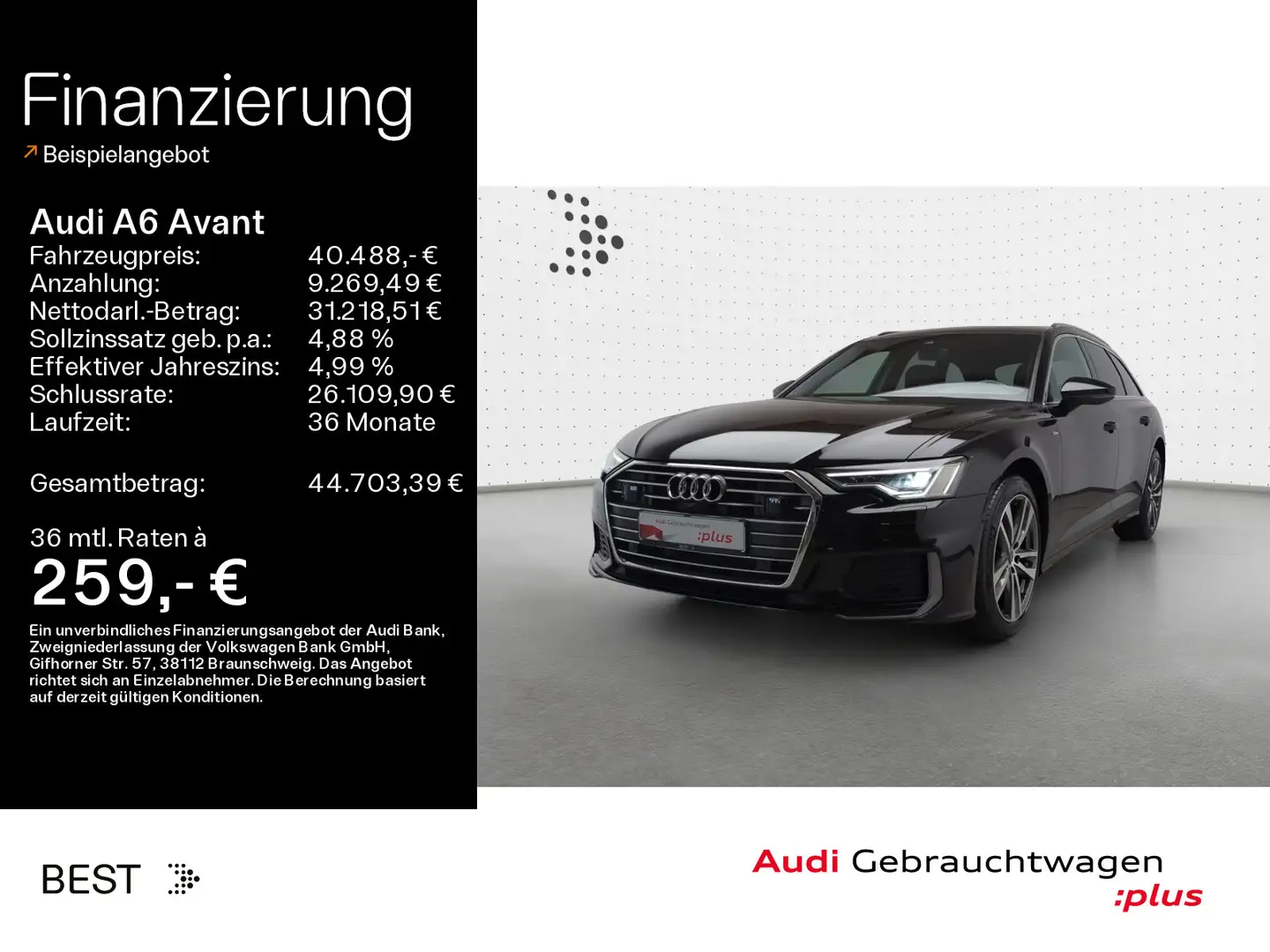 Audi A6 sport 40 TDI Assist Plus*S line Exter. Schwarz - 1