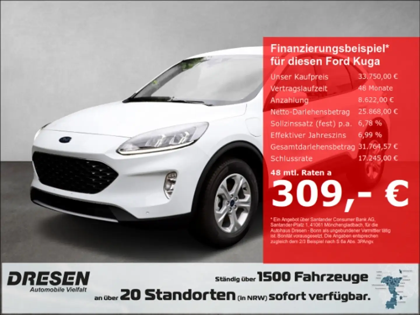 Ford Kuga 2.5 Cool & Connect *ALLWETTER*SITZ-/LENKRADHEIZUNG Weiß - 1
