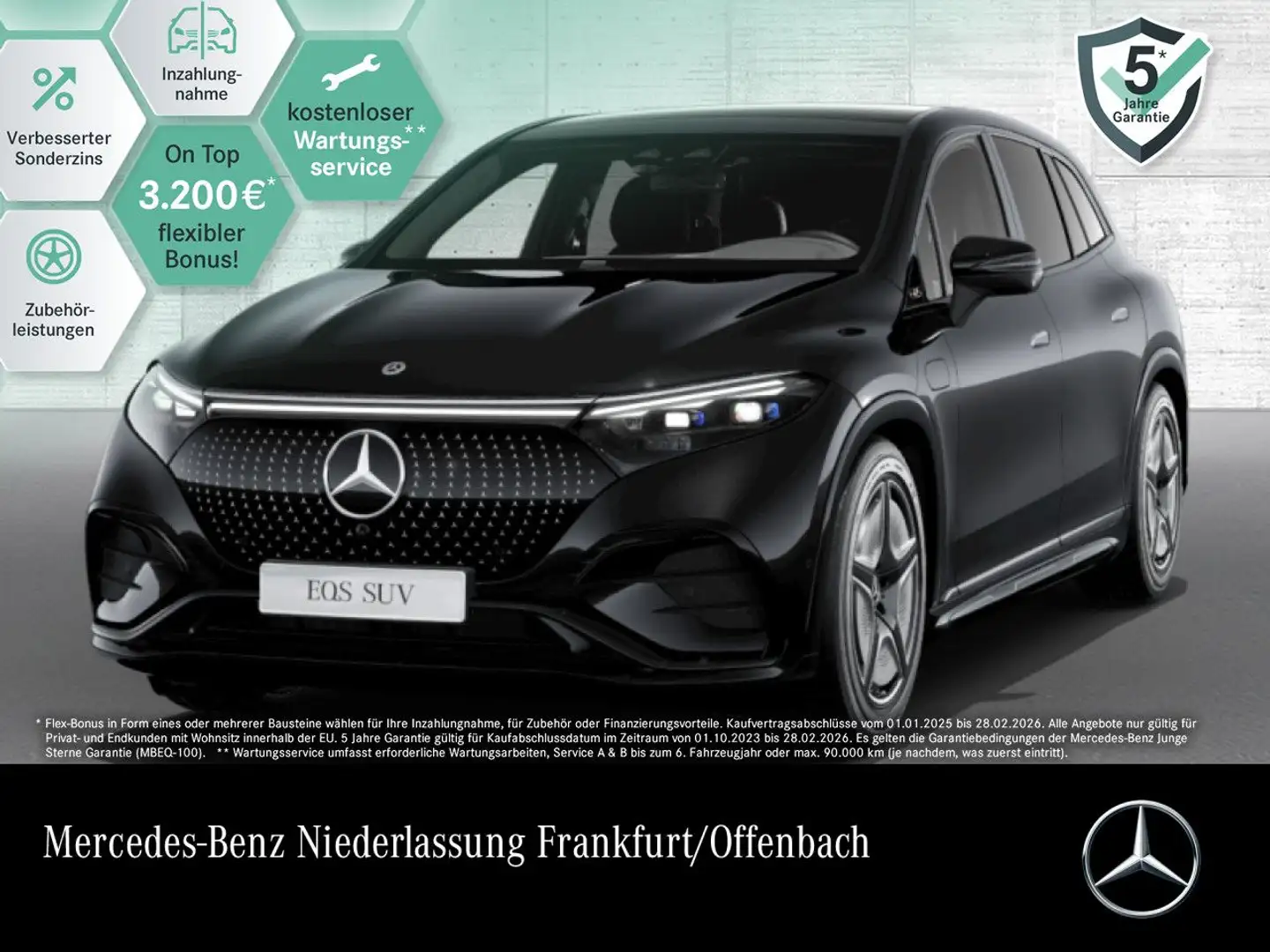 Mercedes-Benz EQS SUV EQS 450 4Matic AMG Burmester 3D Fahrass Fondent TV Schwarz - 1