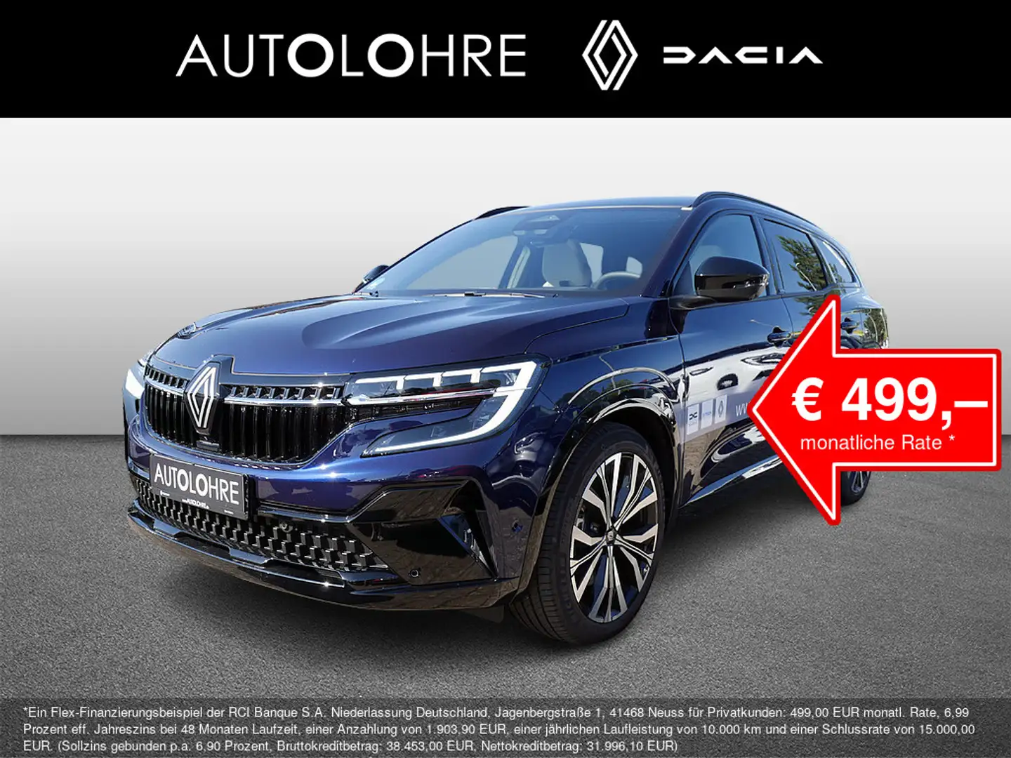 Renault Espace Iconic E-Tech Full Hybrid 200 HUD PANO Bleu - 1
