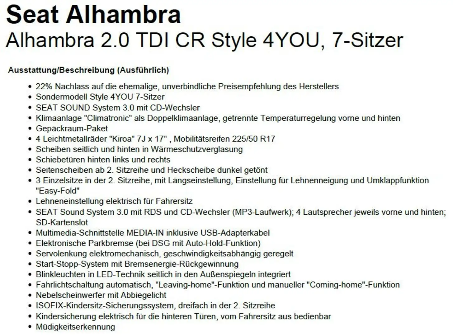 SEAT Alhambra Seat Alhambra 2.0 TDI, 7 Sitze, SHZ, AHK Schwarz - 2