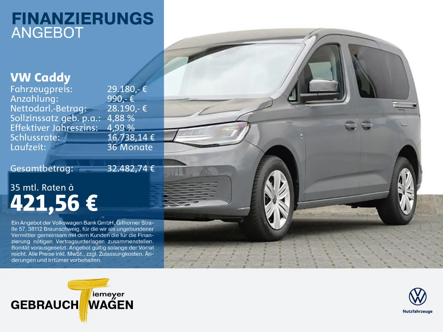 Volkswagen Caddy 1.5 TSI LED KLIMA ALLWETTER Grau - 1