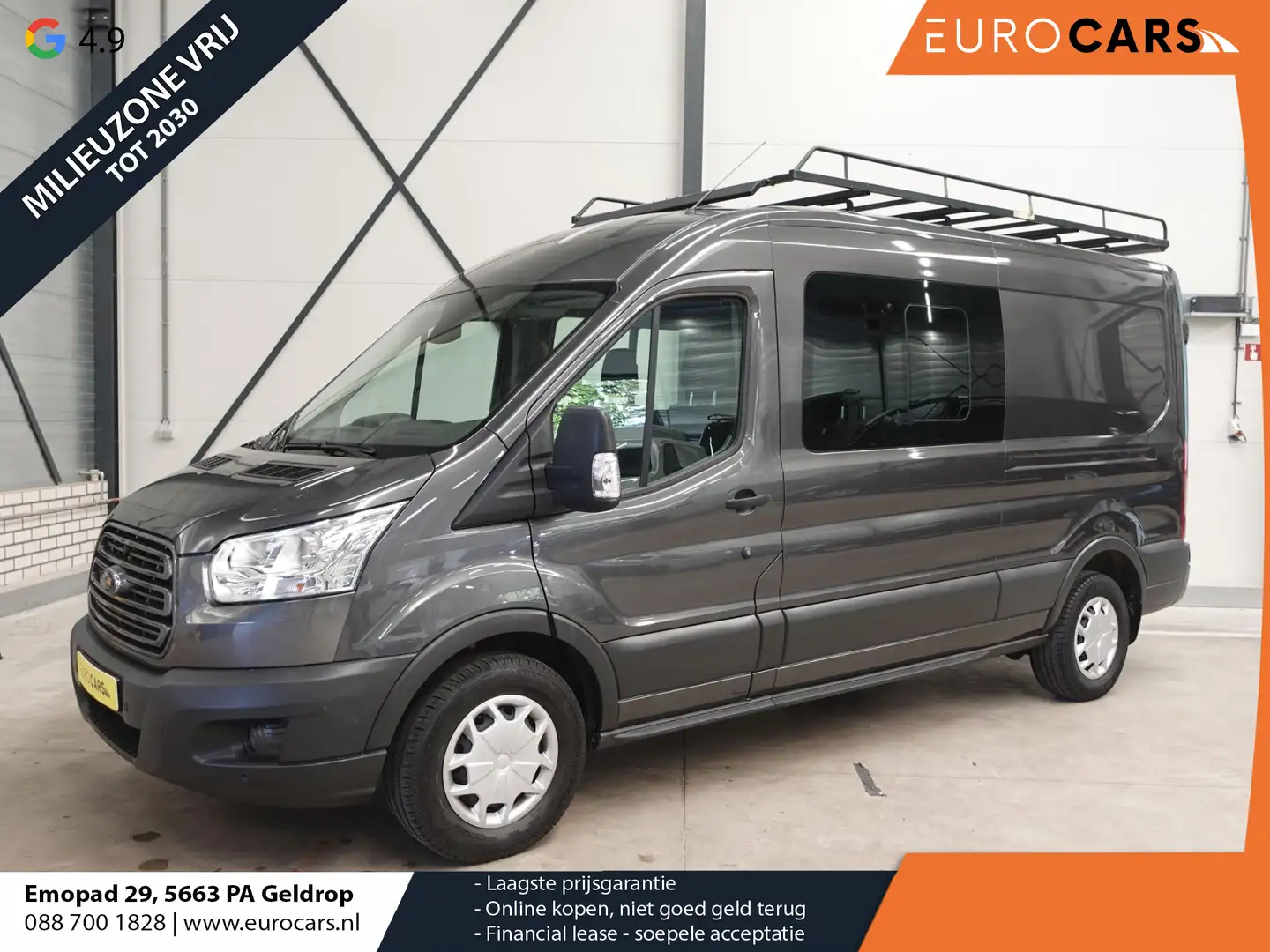 Ford Transit 130pk L3H2 Dubbele Cabine 6-Zits Airco Cruise cont Grijs - 1