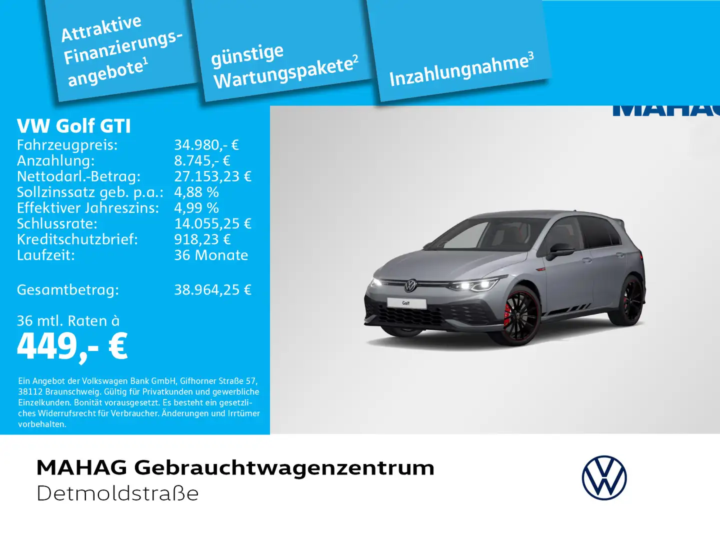 Volkswagen Golf GTI Golf VIII GTI Clubsport 2.0 TSI BlackStyle Navi Grau - 1