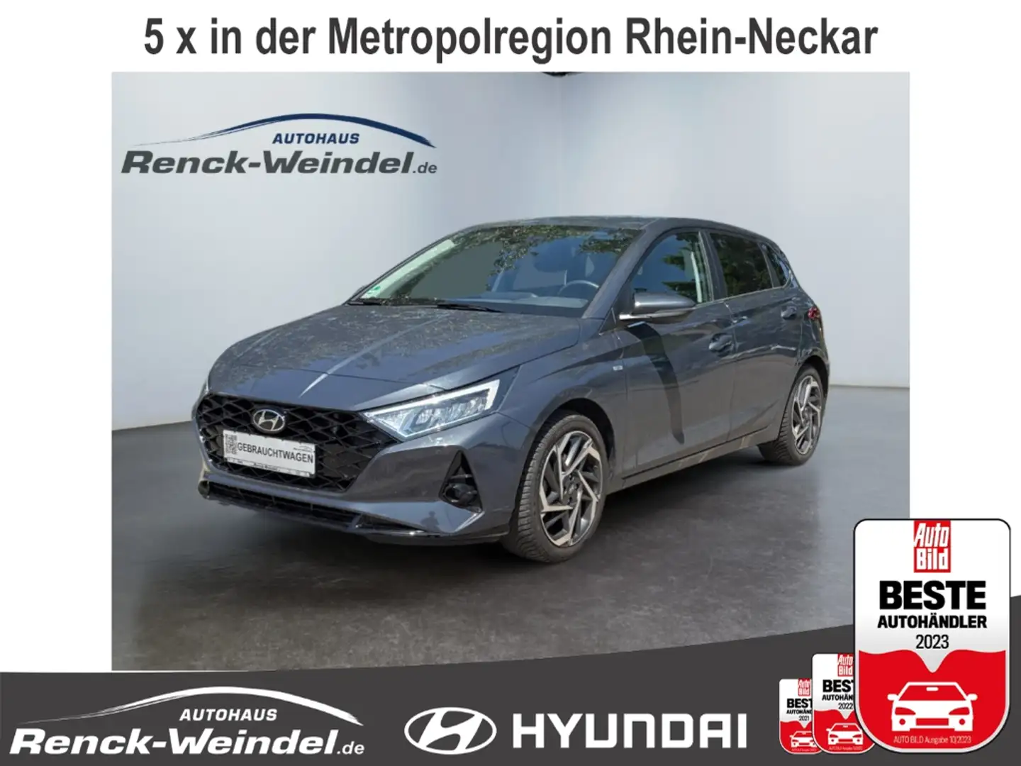 Hyundai i20 Prime 1.0 T-GDI Navi Digitales Cockpit Soundsystem Grau - 1