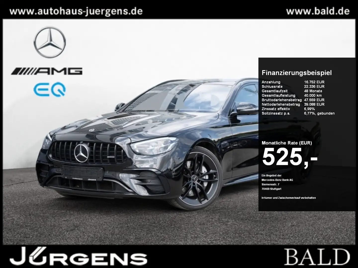 Mercedes-Benz E 53 AMG 4M+ T 360/Pano/Burm/Night/Memo/Totw/20" Schwarz - 1