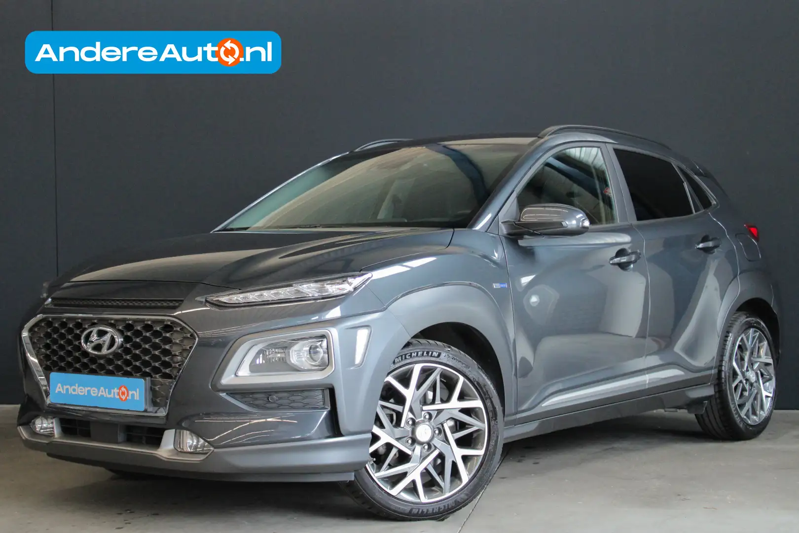 Hyundai KONA 1.6 GDI HEV Premium |dealer onderhouden|vol leder| Gris - 1