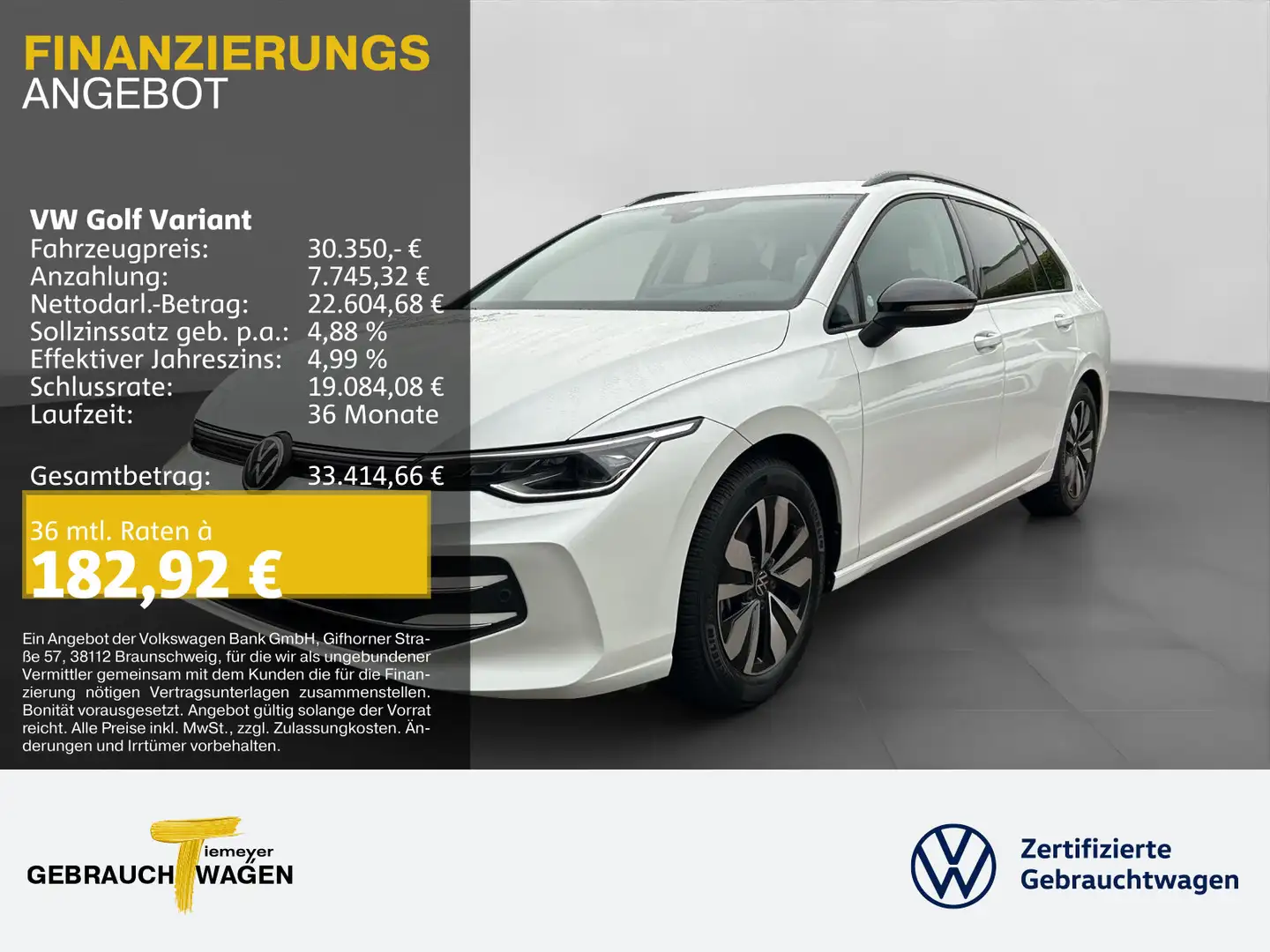 Volkswagen Golf Variant 2.0 TDI DSG GOAL AHK IQ.LIGHT 360° Weiß - 1