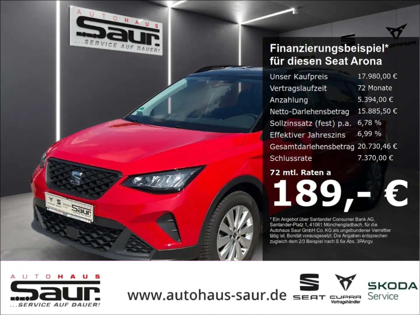 SEAT Arona Style 1.0 TSI LED KLIMA NAVI SZH FRONT ASSIST PDC Rood - 1