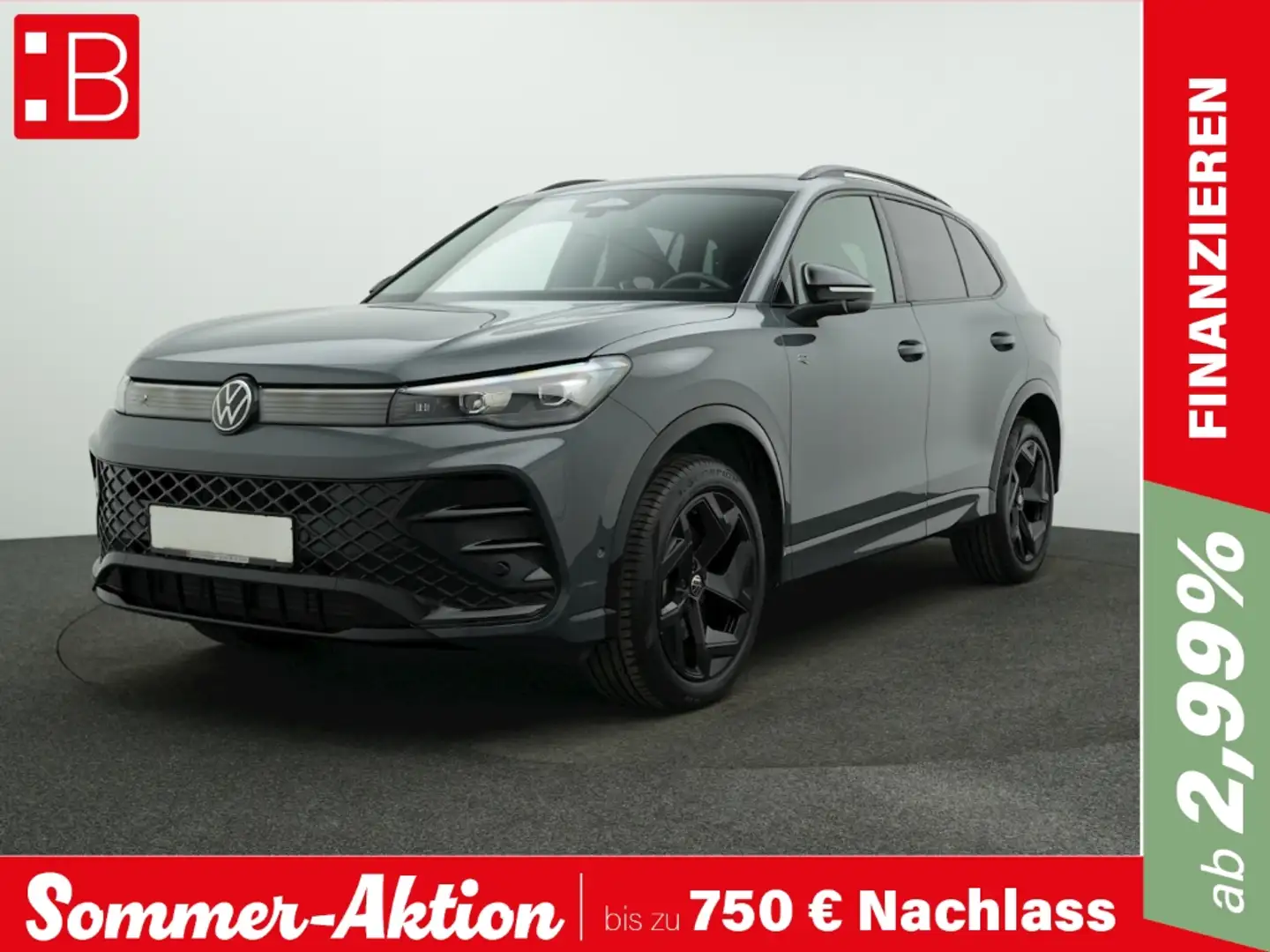 Volkswagen Tiguan 2.0 TDI DSG 4Mo. R-Line BLACK-STYLE AHK H&K ALU19 Grau - 1