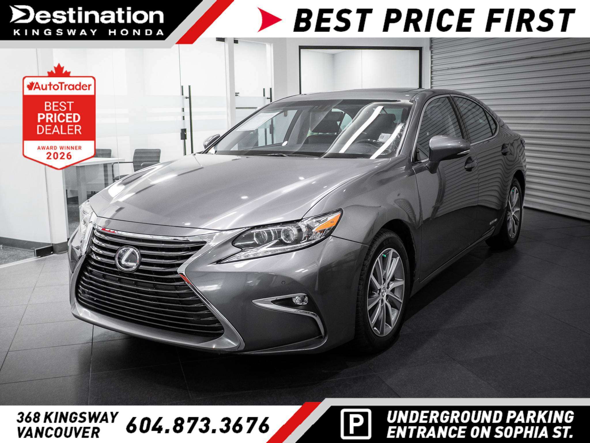 Gray (Nebula Grey Pearl) 2016 Lexus ES Hybrid Sedan Front-Wheel Drive Automatic