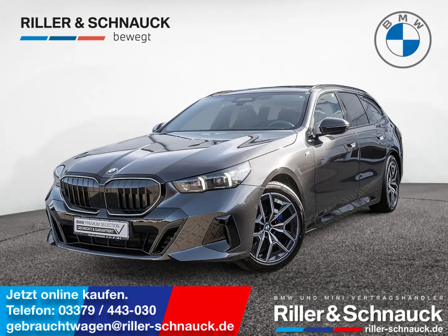 BMW 520 d Touring xDrive M-Sport HUD LED PANO 360° Grau - 1