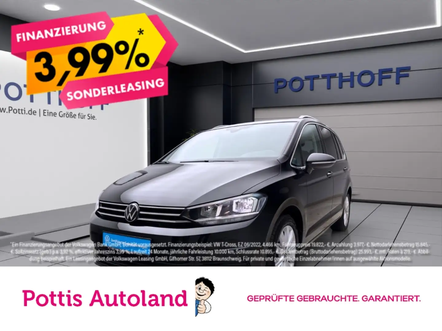 Volkswagen Touran 1.5 TSI DSG COMFORTLINE PANO AHK 7SITZE KAMERA Schwarz - 1