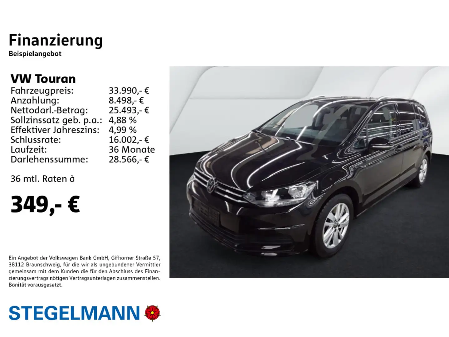Volkswagen Touran 1.5 TSI DSG Comfortline 7-Sitzer *AHK*Nav Schwarz - 2