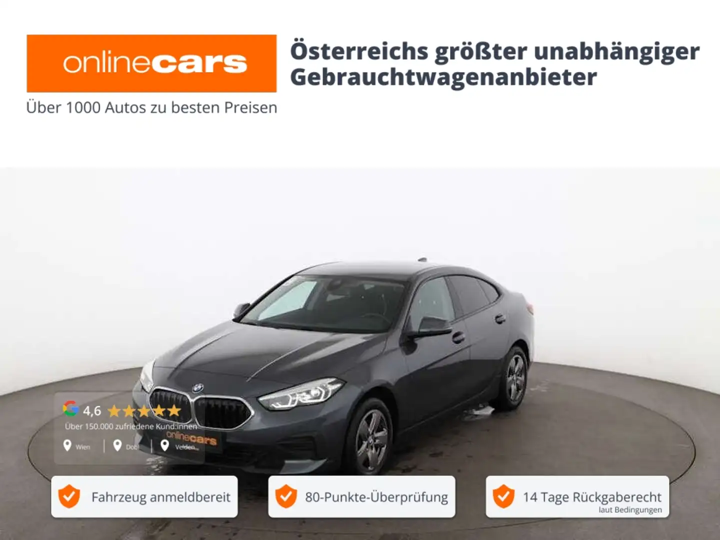 BMW 216 d Gran Coupe Advantage Aut LED AHK NAVI LEDER Gri - 1
