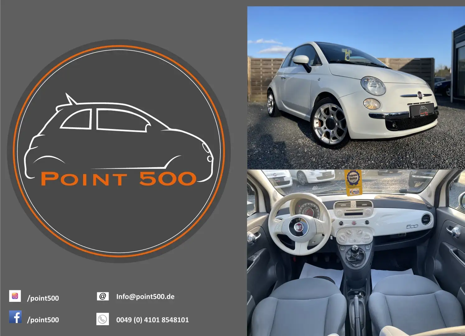 Fiat 500 LPG-Gas STÄNDIG ÜBER 60 FIAT500 IM BESTAND!! Weiß - 1