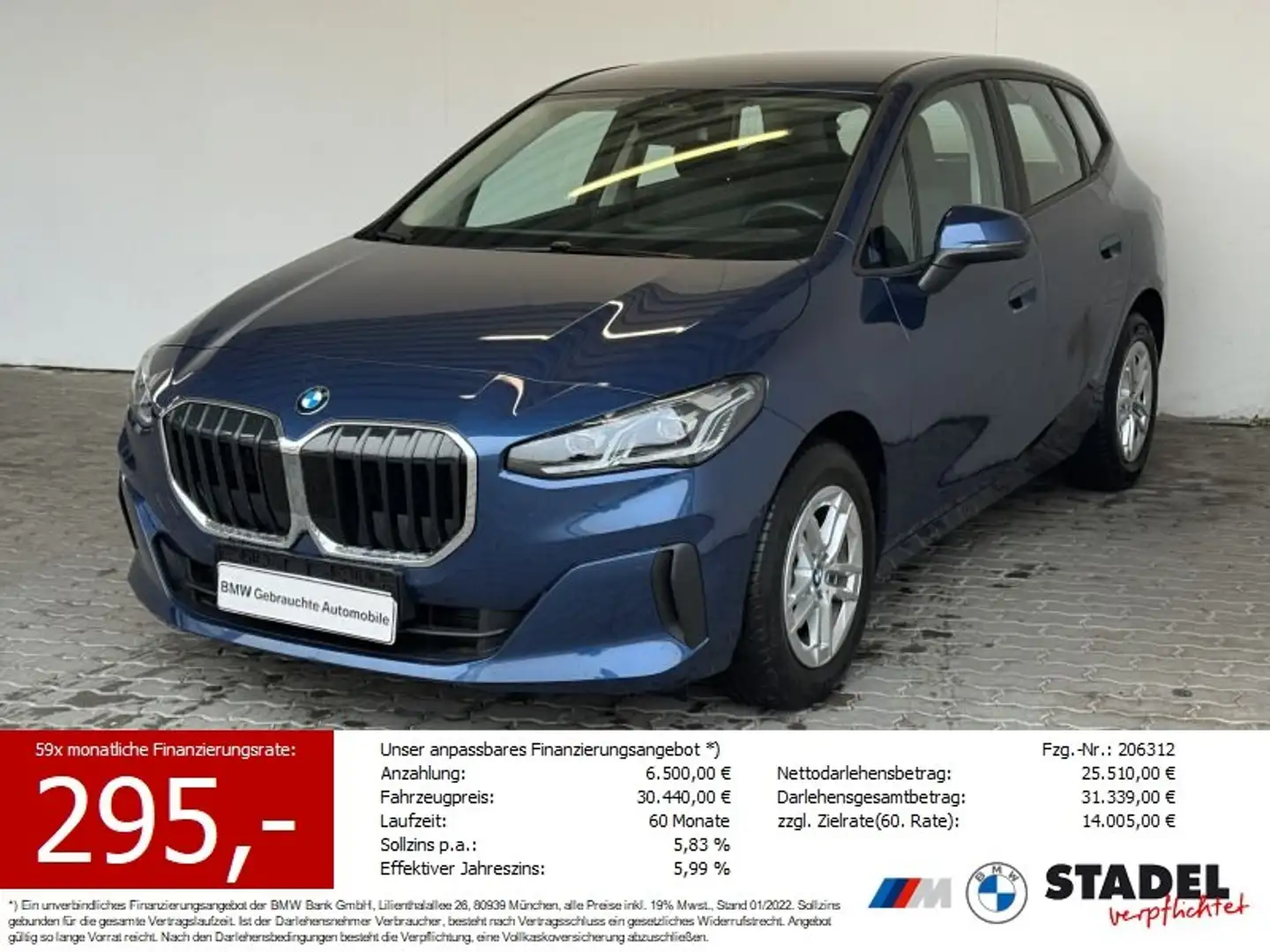BMW 218 d Active Tourer Navi.LED.ACC.RFK.KomfZg.KomfZ Blau - 1