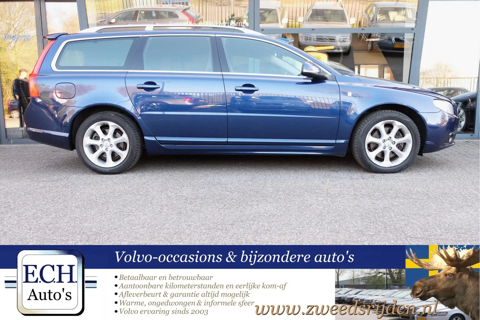 Volvo V70 D3 163 pk Aut. Ocean Race, Leer, Navi, Bluetooth, Azul - 2