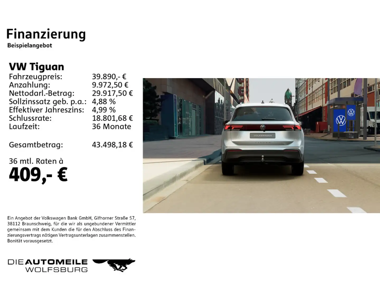 Volkswagen Tiguan 2.0 TDI SCR DSG GOAL Silber - 2