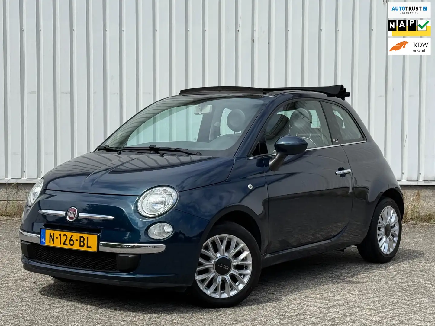 Fiat 500 0.9 TwinAir Lounge Cabrio,Airco,PDC,ElektrischeRam Mavi - 1
