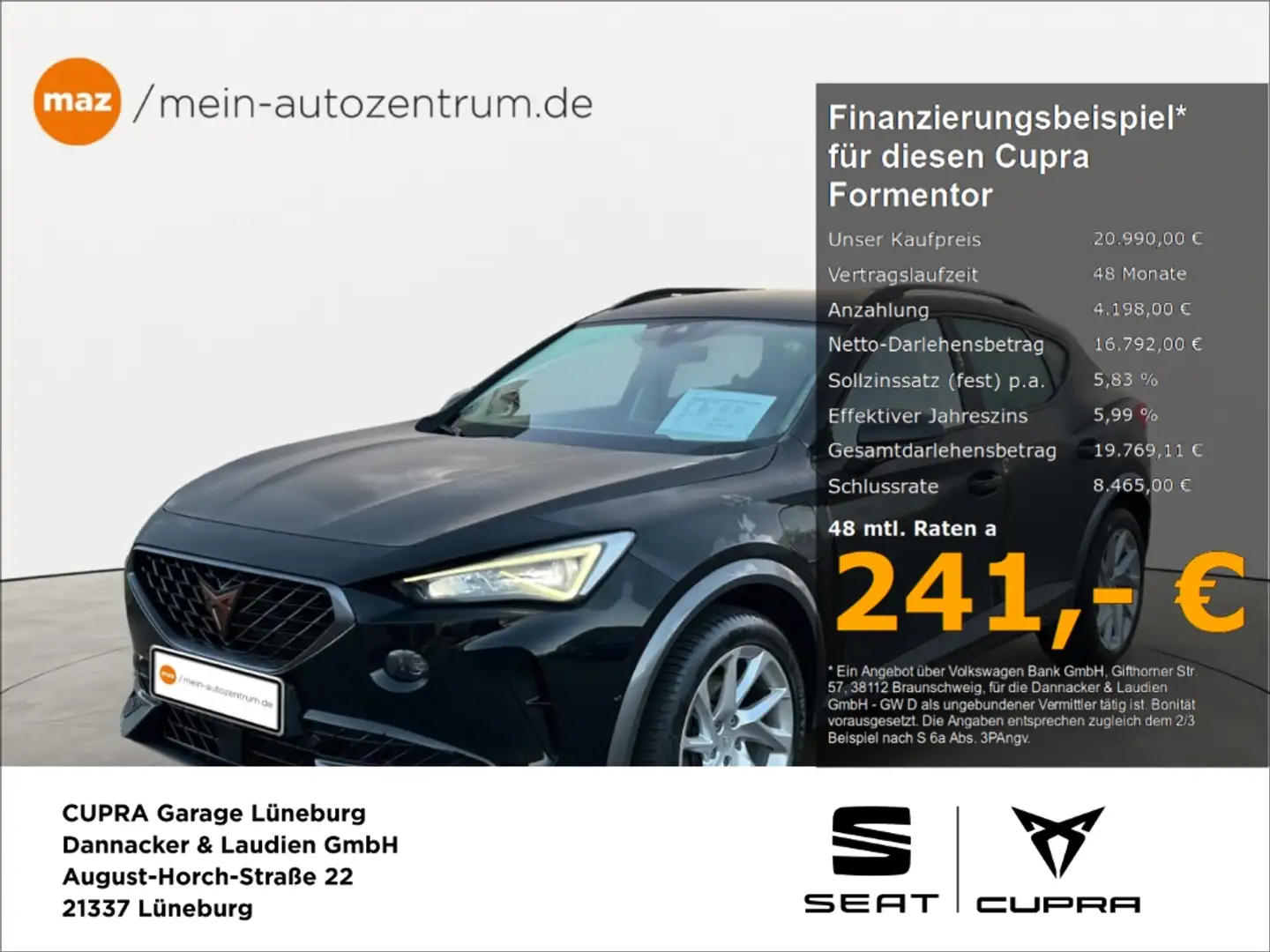 CUPRA Formentor 1.4 e-HYBRID Alu LED Full Link ACC PDC Sitzheizung Nero - 1