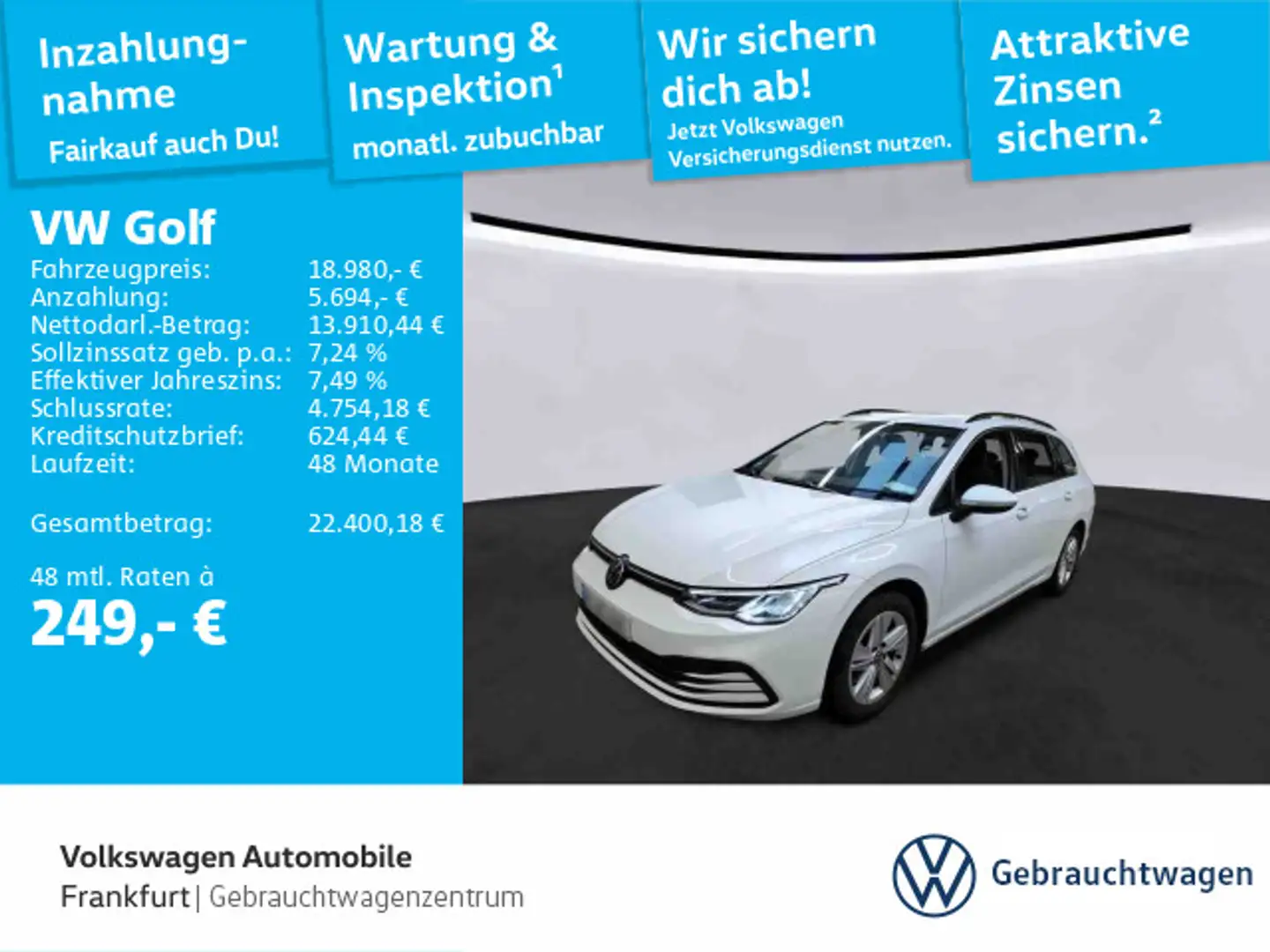 Volkswagen Golf VIII 2.0 TDI Life LED LaneAssist Weiß - 1