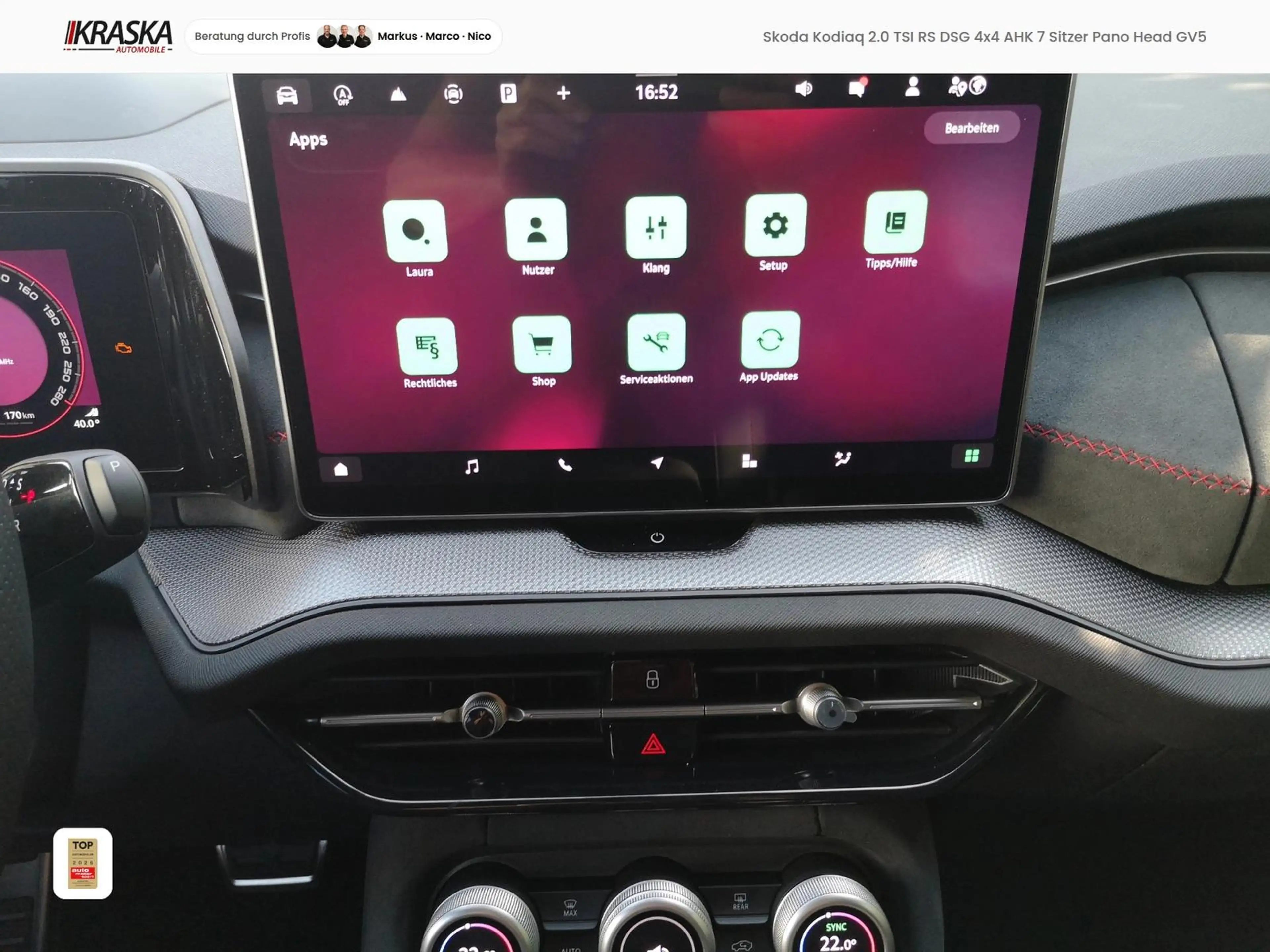 Skoda Kodiaq 2.0 TSI RS DSG 4x4 AHK 7 Sitzer Pano Head — photo 4