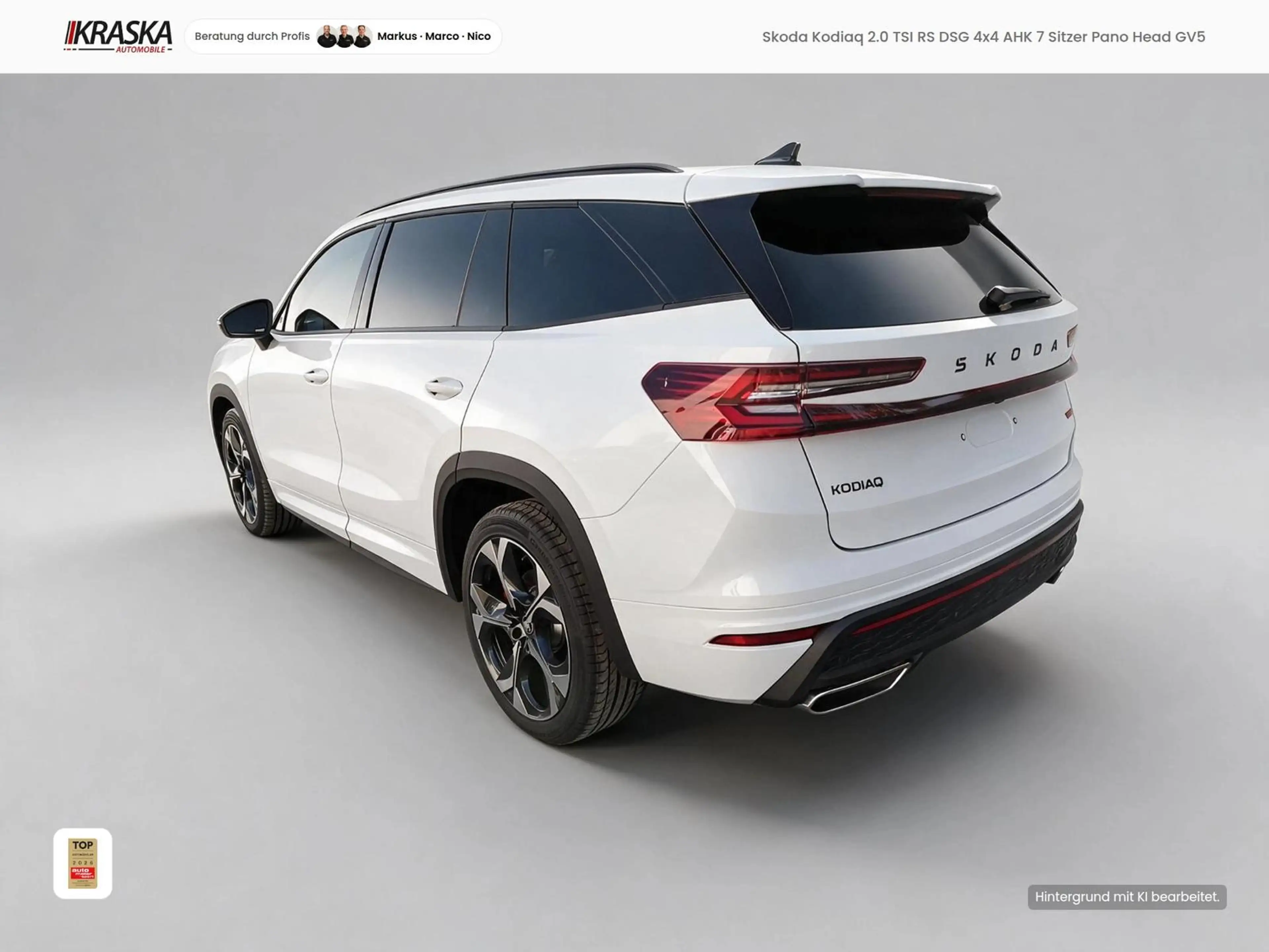 Skoda Kodiaq 2.0 TSI RS DSG 4x4 AHK 7 Sitzer Pano Head — photo 2
