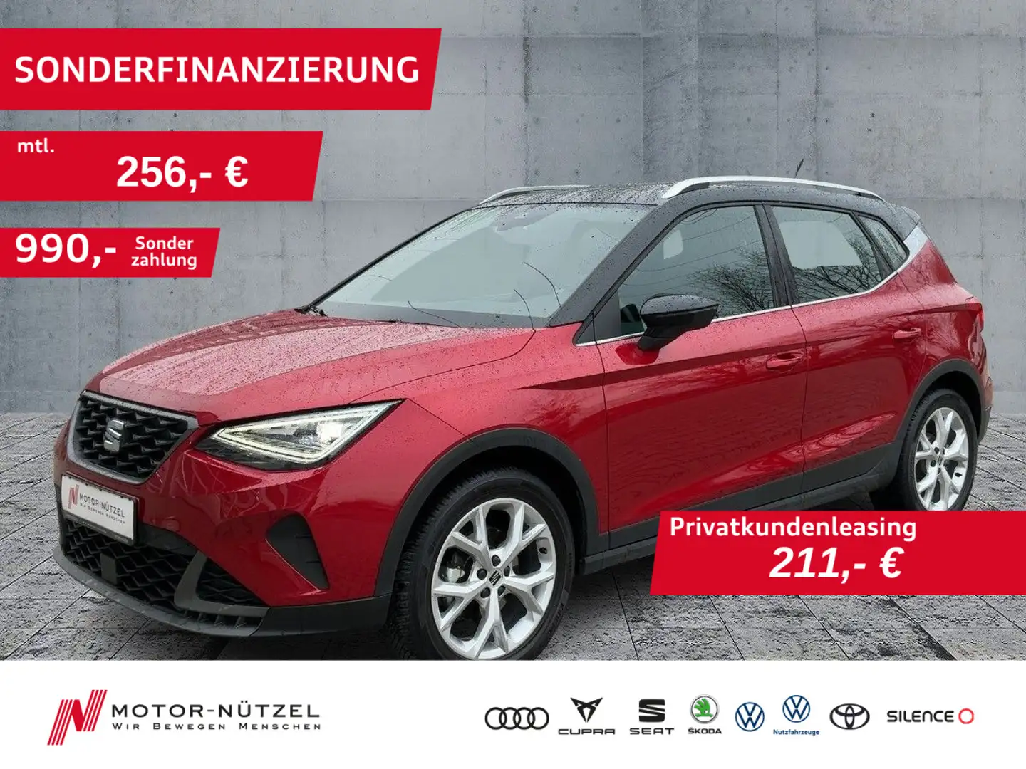 SEAT Arona 1.0 TSI FR-LINE LED+NAV+APP+DAB+BT+GRA+PDC Rot - 1