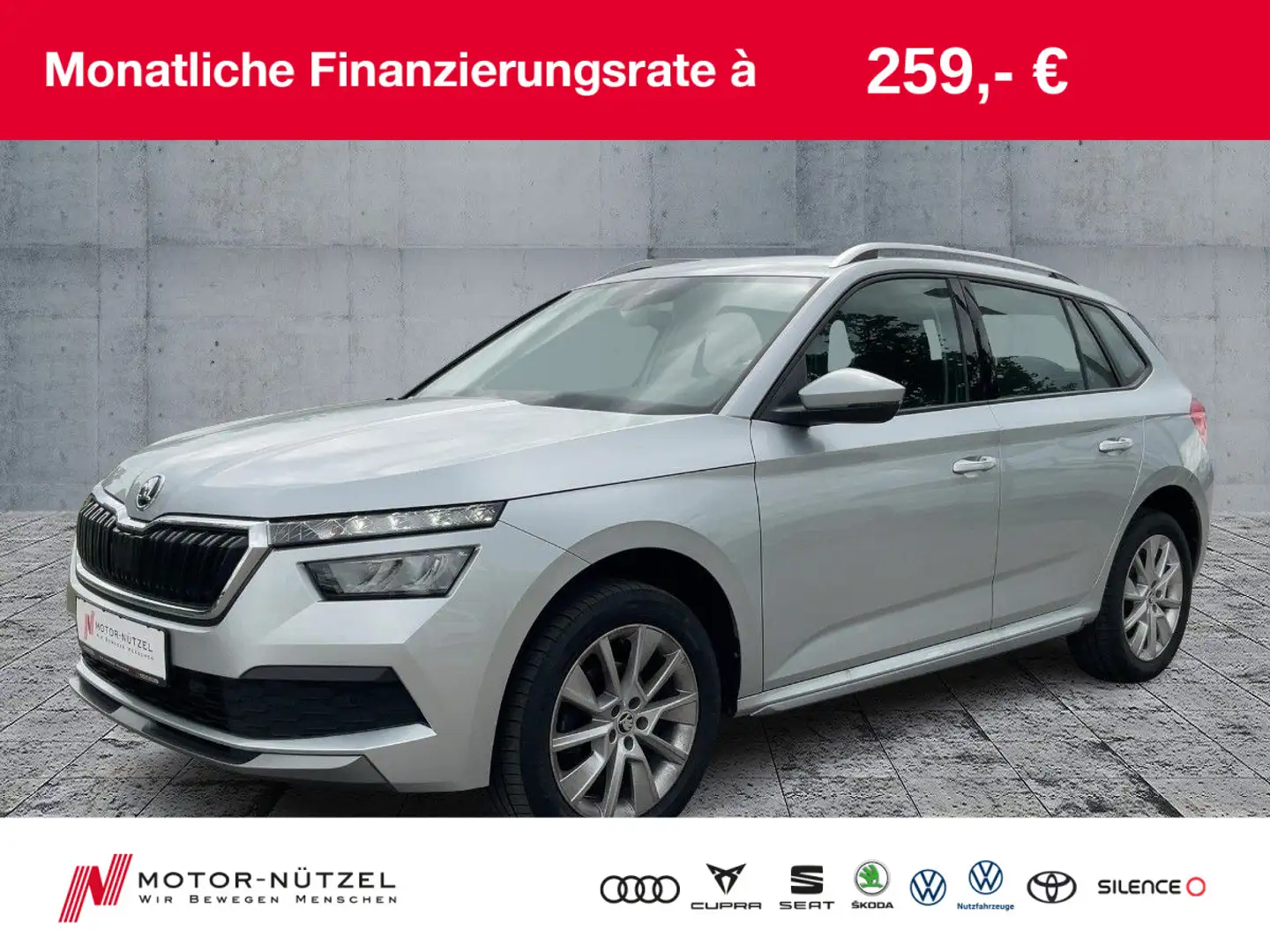 Skoda Kamiq 1.0 TSI DSG STYLE LED+NAVI+SHZ+RFK+GRA+17" Silber - 1