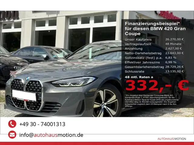 BMW 420 Gran Coupe d Navi Kamera LED Digitales Cockpit Sou