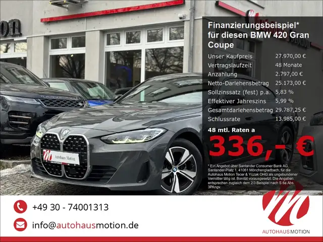 BMW 420 Gran Coupe d Navi Kamera LED Digitales Cockpit Sou
