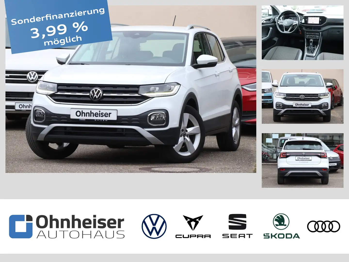 Volkswagen T-Cross 1.0 TSI DSG Style ACC*RFK*SHZ*NAVI*DAB+ Weiß - 1